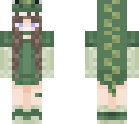 green dinosaur hood girl