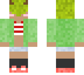 Green girl with horns | Minecraft Skin
