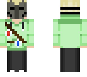 lime green sweater with mask