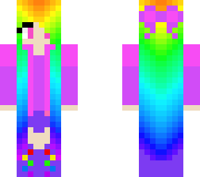 me with long rainbow hair an a bow