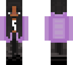 purple poofy jacket