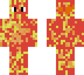 red, orange, yellow lave camouflage skin