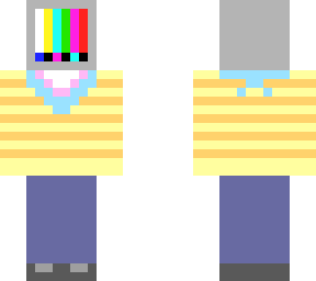tv head but with a trans flag bandana!