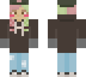 black hoodie with two-toned hair color