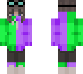 me in half green and half purpule