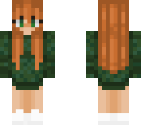 redhead with green sweater