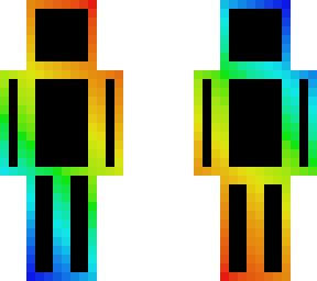 black droid on rainbow
