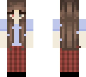 brown hair light blue t