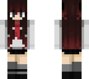 its meh ~ brown to red hair - white school shirt - black skirt