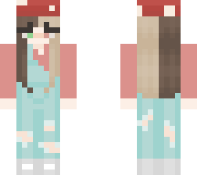 my skin with mushroom hat and overalls