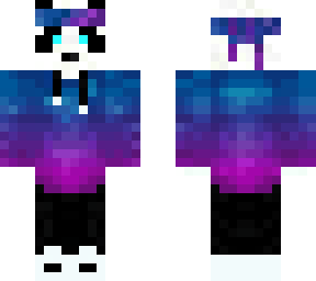 panda in blue and purple jacket