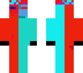 red and blue ended man with crown