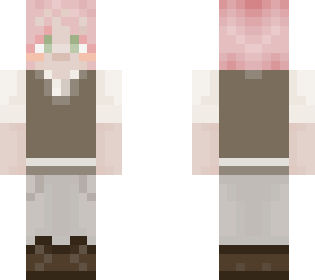 light academia pink haired boy