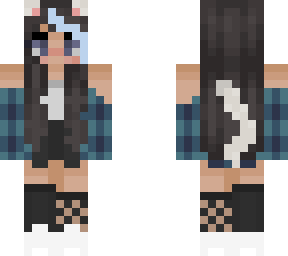 me, i'm a cat girl! summer outfitt with blue hair