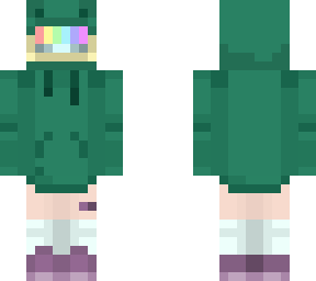pastel tv head in a frog hoodie