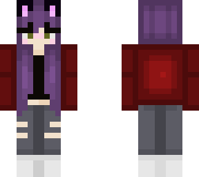 purple hair and cat ears :]