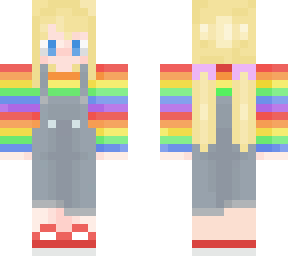 rainbow overalls with pigtails