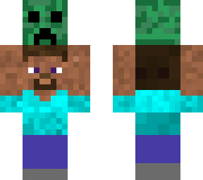 steve with an mini creeper