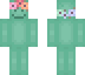 teal blob w/ flower crown