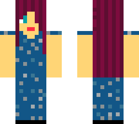purple hair blue dress