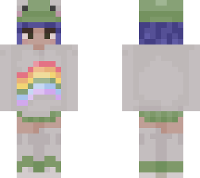 purple hair rainbow sweater froggie hat