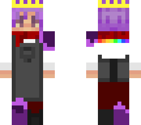 ``+purple haired person in apron but they're starting to decay+``