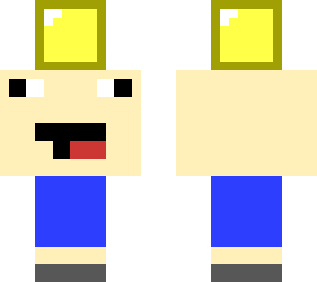 a derp carrying a gold block