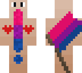 bi flag skin with heart arms