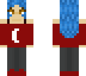 blue hair red shirt person :)