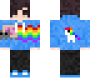 boy with nyan cat and unicorn sweatshirt