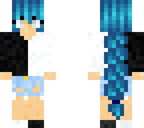 girl with blue hair and unus annus shirt