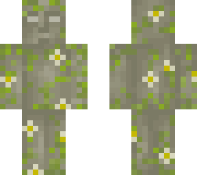 mossy statue + daisies