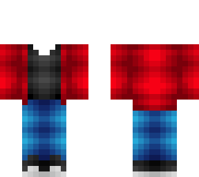 ob - red jacket w/ blue jeans