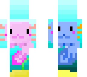 axolotl pals! (ps. dont worry the skin is not broken!