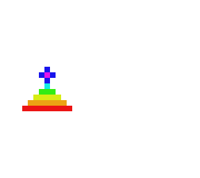 rainbow hill whit a flaower