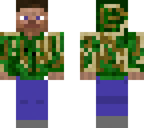 steve with camo hoodie 2.0 with hood up (and playerk gaming shirt)