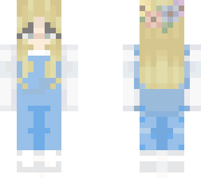 aesthetic flower girl with overall