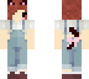 brown hair cat demigirl overalls edit