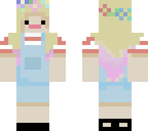 flower crown girl in overalls