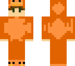 my friend in an orange duck suit