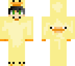 orange hoodie boy in duck onesie