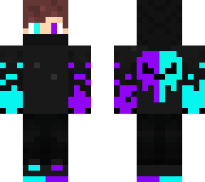 purple/teal kid skull