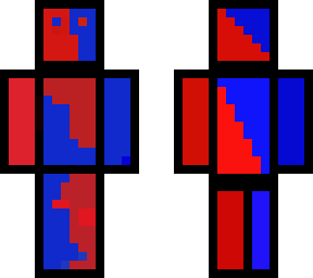 red and some blue