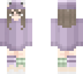 skin chica con traje de dinosaurio violeta
