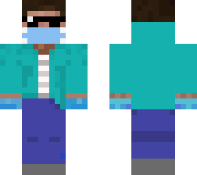 steve with gloves and mask but with shades