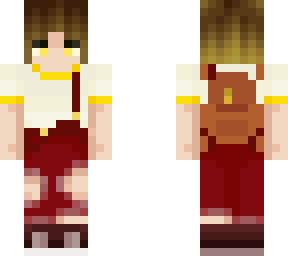 edit of red overall girl