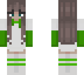 female with brown hair and green hoodie