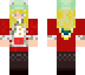 frog girl in technoblade clothes