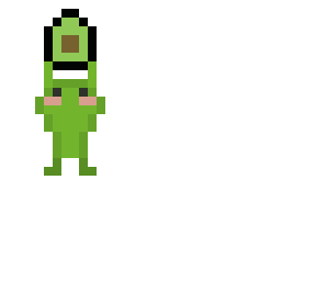 froggie running after famous avocado