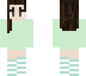 girl with mint hoodie and socks
